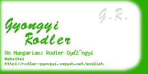 gyongyi rodler business card